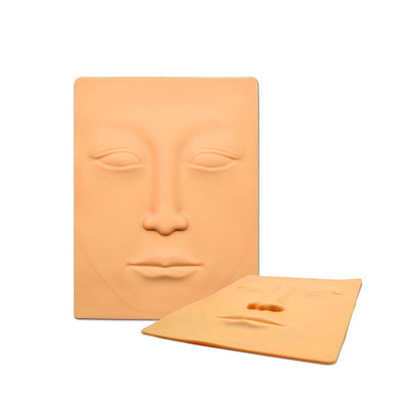 پوست سیلیکونی تمرین تتو صورت سه بعدی کامل با برجستگی ابرو، چشم بسته، بینی و لبهای طبیعی – تن روشن